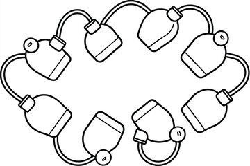 Fototapeta premium Blood pressure cuffs drawing Line art