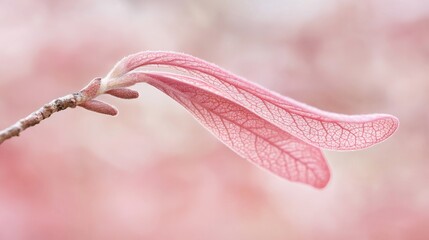 Fototapeta premium Delicate Nature Close-Up of Pink Blossom Petal on Soft Background