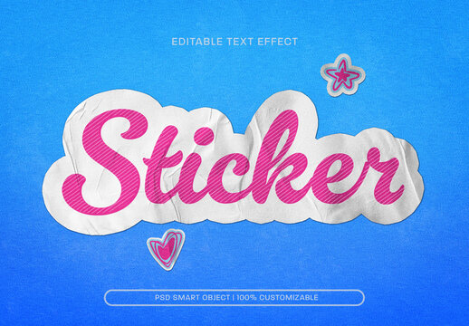 Girly 90's Sticker Text Effect