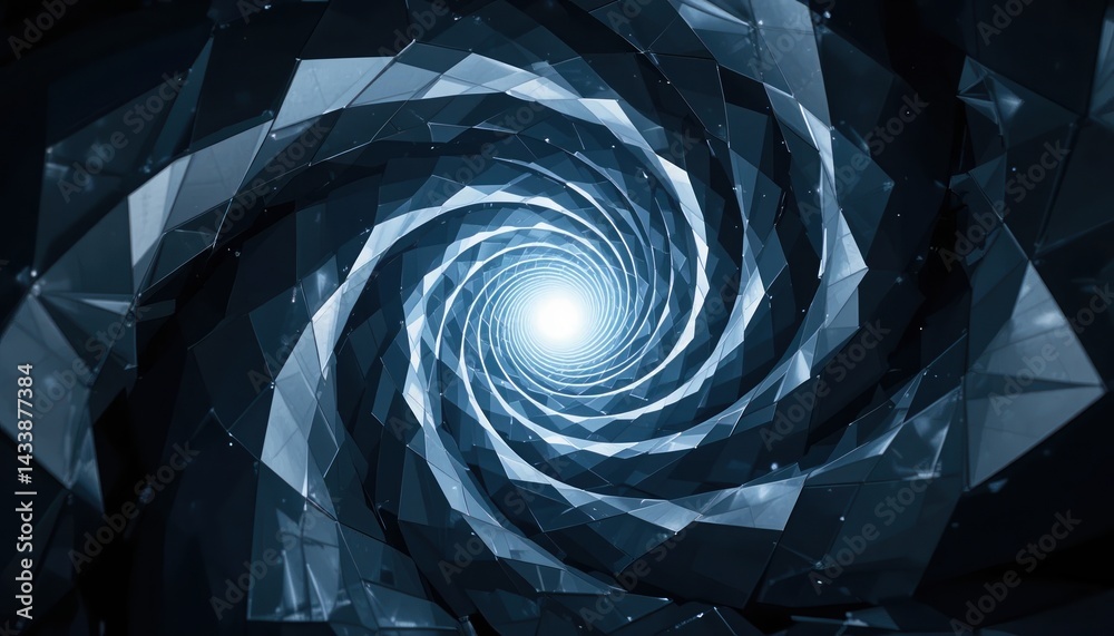 Fototapete exploring the hypnotic spiral motion digital space abstract animation ethereal environment close-up 