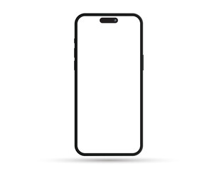 Phone vector template. Mobile blank screen. Smartphone vector mockup. Cellphone isolated on white background.