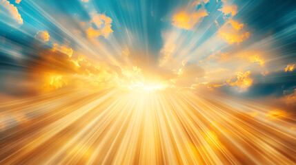 Fototapeta premium A stunning sunrise with golden rays illuminating the sky, creating a vibrant and hopeful atmosphere.