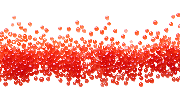 Red caviar, isolated on a transparent background