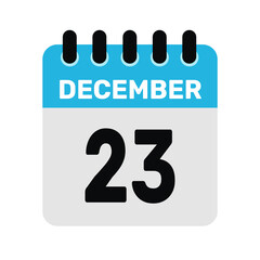 december 23 calendar icon Vector page month design
