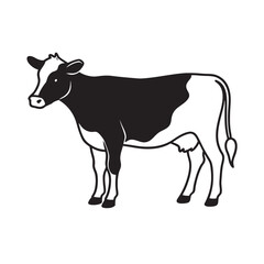 Holstein Friesian Cow Outline Silhouette Artwork