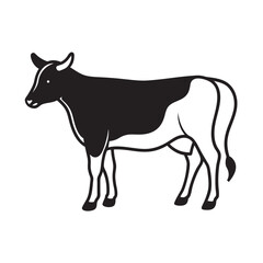 Murray Grey Cow Black Silhouette Vector Art