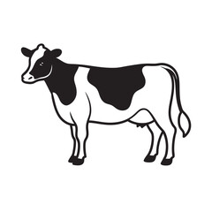 Fototapeta premium Holstein Friesian Cow Black Silhouette Design