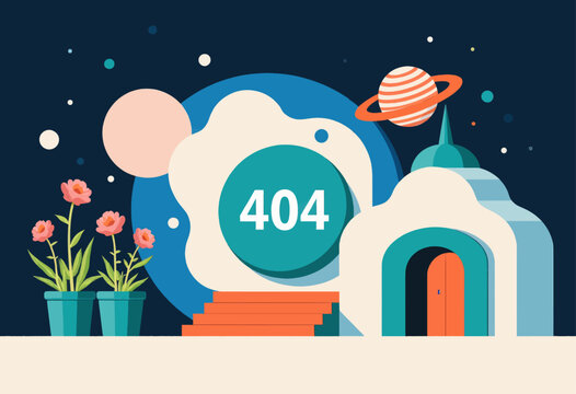 Error 404 Page Not Found, Outer Space Theme