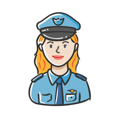 female police officer icon, female police officer vector illustration-simple illustration of female police officer, perfect for female police officer logos and icons