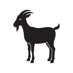 Boer Goat Breed Black Silhouette Illustration