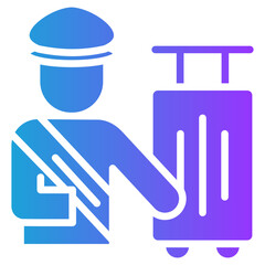 Customs glyph gradient icon