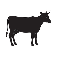 Sahiwal Cow Black Silhouette Cattle Illustration