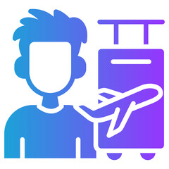 Traveler glyph gradient icon