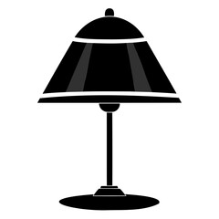 Fototapeta premium Black Vector table lamp, Table lamp icon silhouette vector design on transparent background