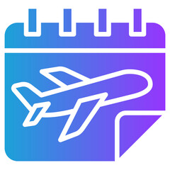 Flight Schedule glyph gradient icon
