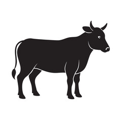 Tharparkar Cow Black Silhouette Vector Illustration