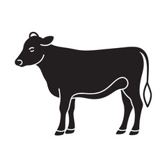 Hereford Cow Breed Black Silhouette Vector