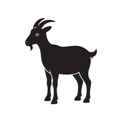 Alpine Goat Breed Black Silhouette Vector