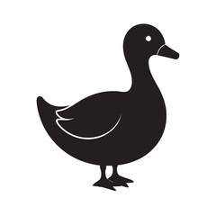 Pekin Duck Black Silhouette Vector Art