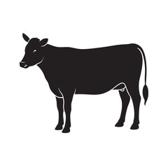 Belgian Blue Cow Black Silhouette Vector Art