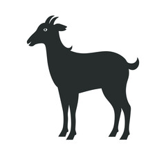 Cashmere Goat Breed Black Silhouette Artwork