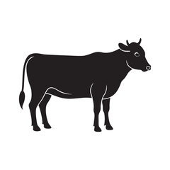 Santa Gertrudis Cow Black Silhouette Design
