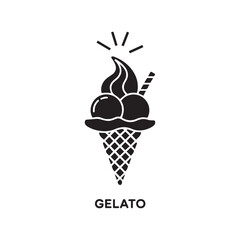 Black Gelato on White Background Art