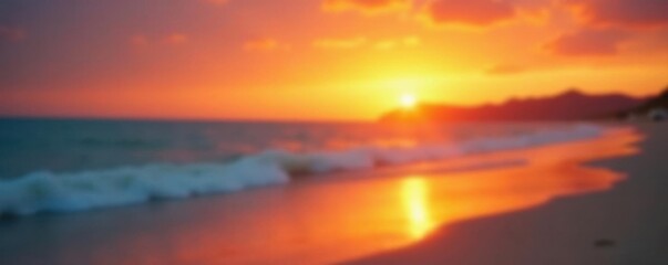Fototapeta premium Soft, blurry sunset; orange and yellow hues, beach texture, evocative, sand, yellow
