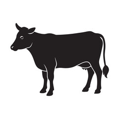 Brangus Cow Black Silhouette Livestock Design
