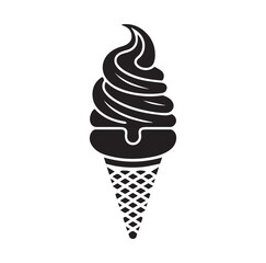 Gelato Ice Cream Vector Icon in Black Style
