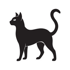 Javanese Cat Breed Black Silhouette Art