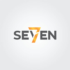 Seven text logo icon design 2 illustration