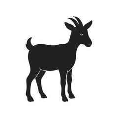 Nigerian Dwarf Goat Silhouette Vector Art