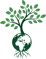 Obraz premium World Environment Day Vector Illustration of the Earth with a Flourishing Plant – A Symbol of Eco Sustainability, Nature Conservation, and Global Environmental Awareness
