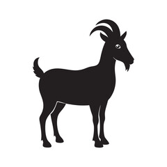 Kiko Goat Breed Black Silhouette Vector