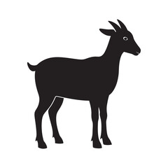 Lamancha Goat Breed Black Silhouette Design