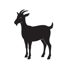 Toggenburg Goat Black Silhouette Vector Art
