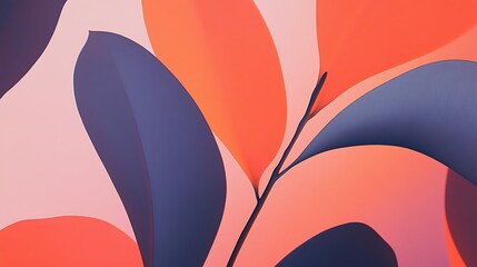 Abstract Coral Leaves Design.
