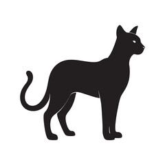 Serengeti Cat Breed Black Silhouette Illustration