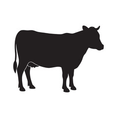 Charolais Cow Silhouette Black Vector Design