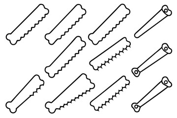 Bone saws surgical tools line art