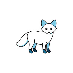 Fototapeta premium Arctic Fox Cartoon vector