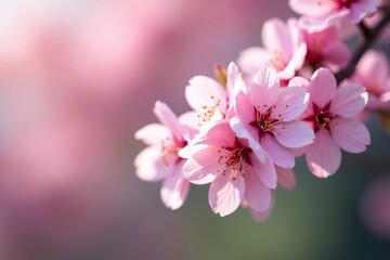 Fototapeta premium Delicate pink sakura blossoms in full bloom, forming a repeating pattern , repeat, spring flowers, background