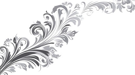 Elegant Gray Floral Design.