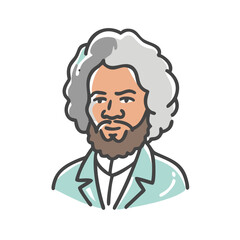 frederick douglass icon, frederick douglass vector illustration-simple illustration of frederick douglass, perfect for frederick douglass logos and icons