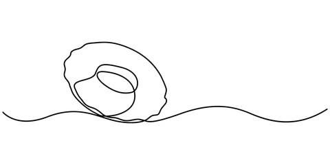 float ring continuous one line drawing, One continuous line drawing of a lifebuoy in a minimalist vector style symbolizing safety and water rescue, Continuous one line drawing flamingo toy. Summer pro