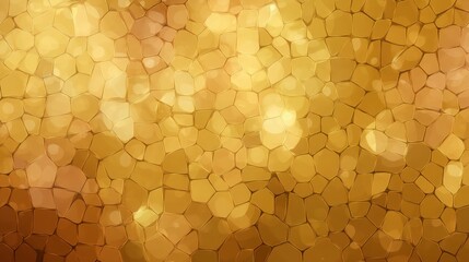 Abstract golden mosaic illustration with light reflections, luxury background. Perfect for wallpaper, textures, or decorative designs.