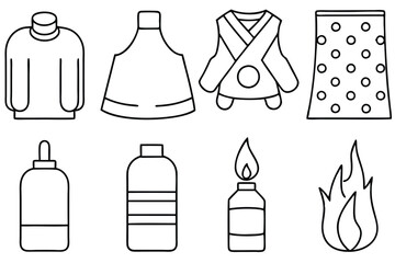 Burn dressings healing power Line art