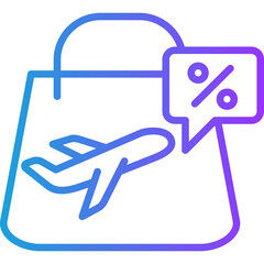 Duty Free line gradient icon
