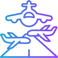 Airport Hub line gradient icon